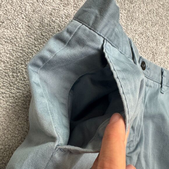 Zara Man Chino Pants Mens 31 Slate Blue Straight Leg Cotton Flat Front 32x27 - Picture 5 of 16